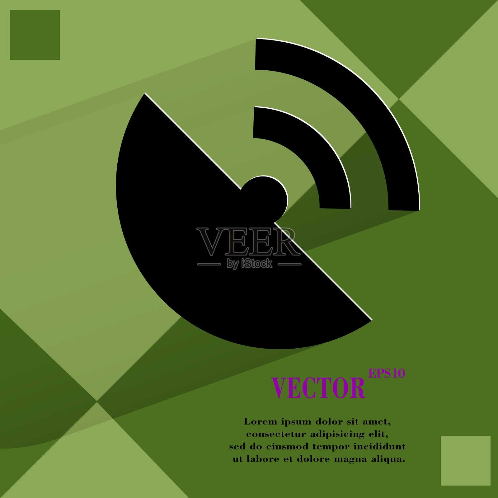 GPSFlat现代网页按钮上的一个平面几何插画图片素材