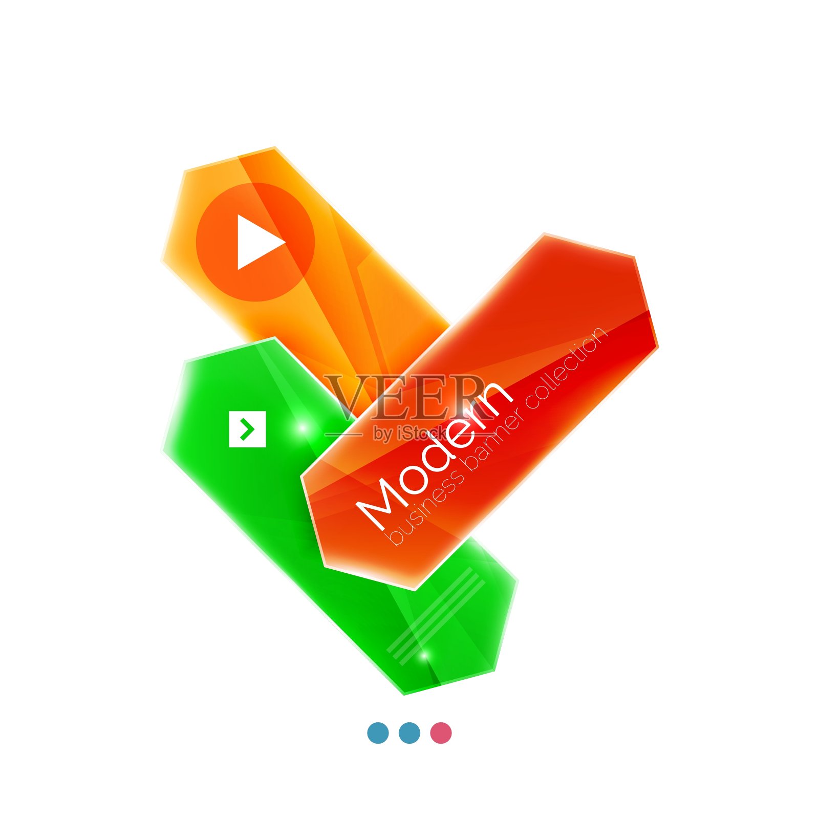 彩色光泽条纹箭头业务设计元素图片