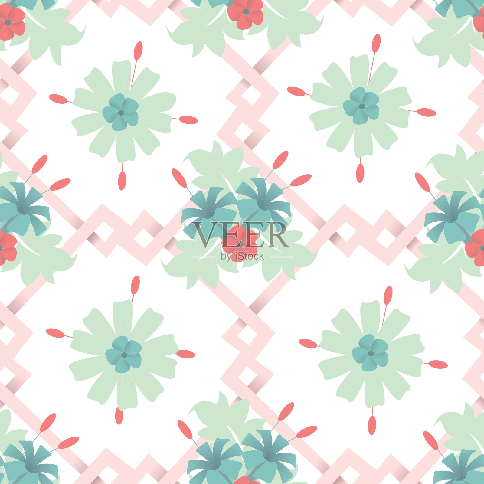 无缝花纹壁纸背景插画图片素材