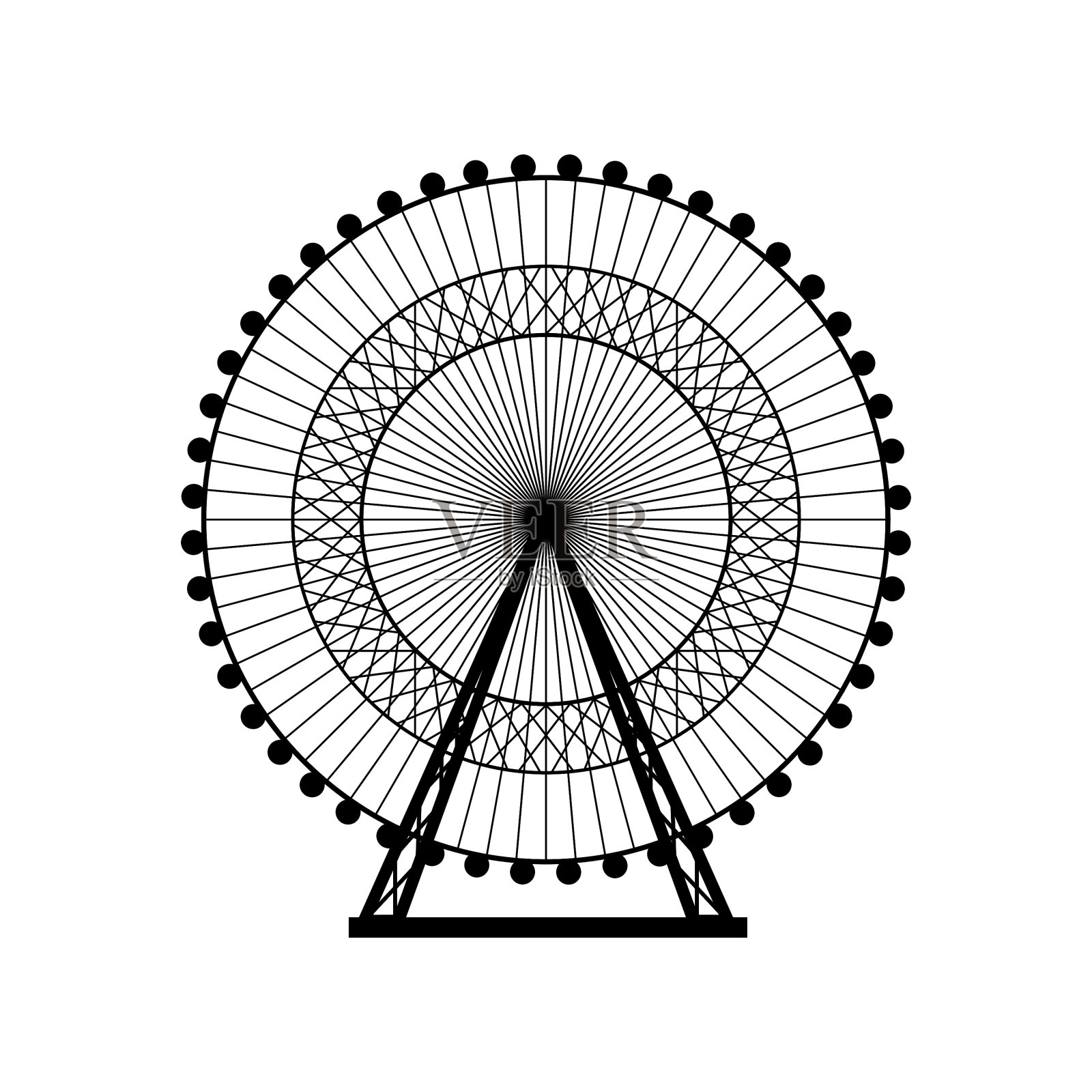 摩天轮剪影圈嘉年华插画图片素材