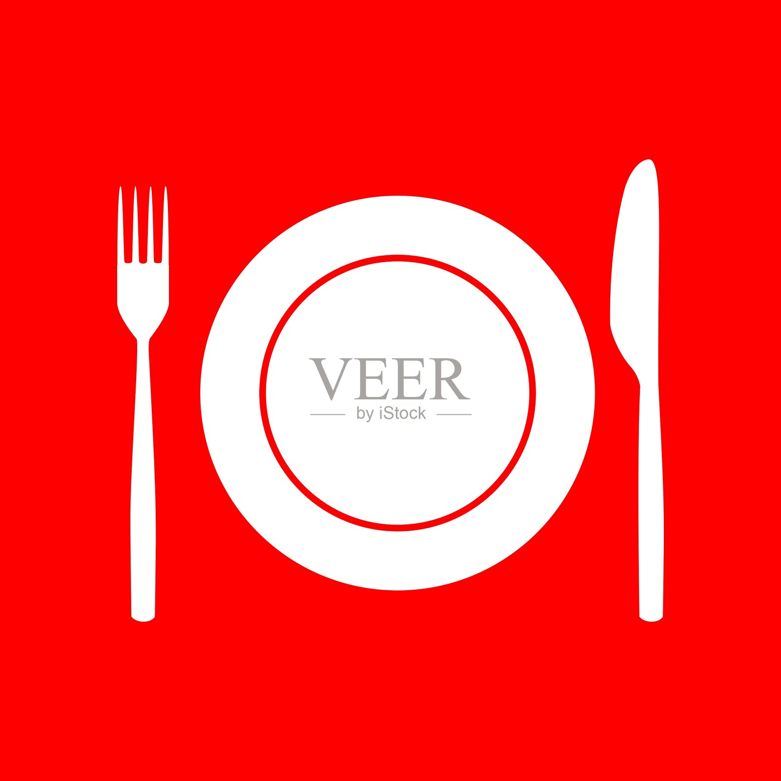 叉子胶带和刀的标志插画图片素材