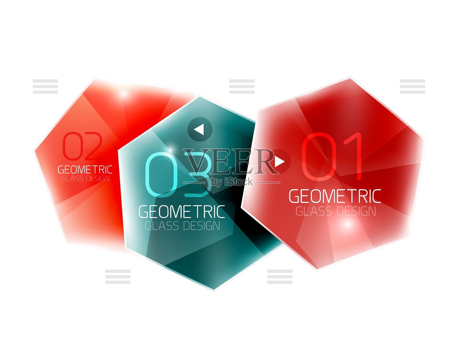 玻璃颜色六边形设计元素图片