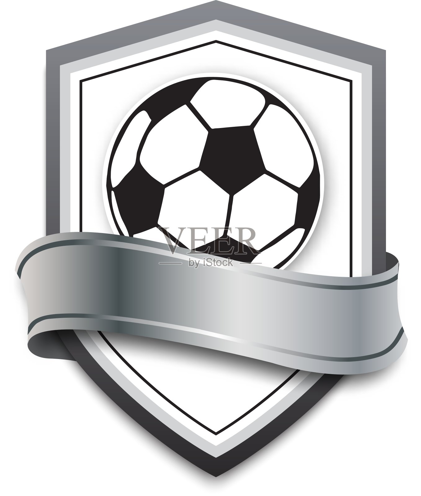 银色背景上的足球设计元素图片