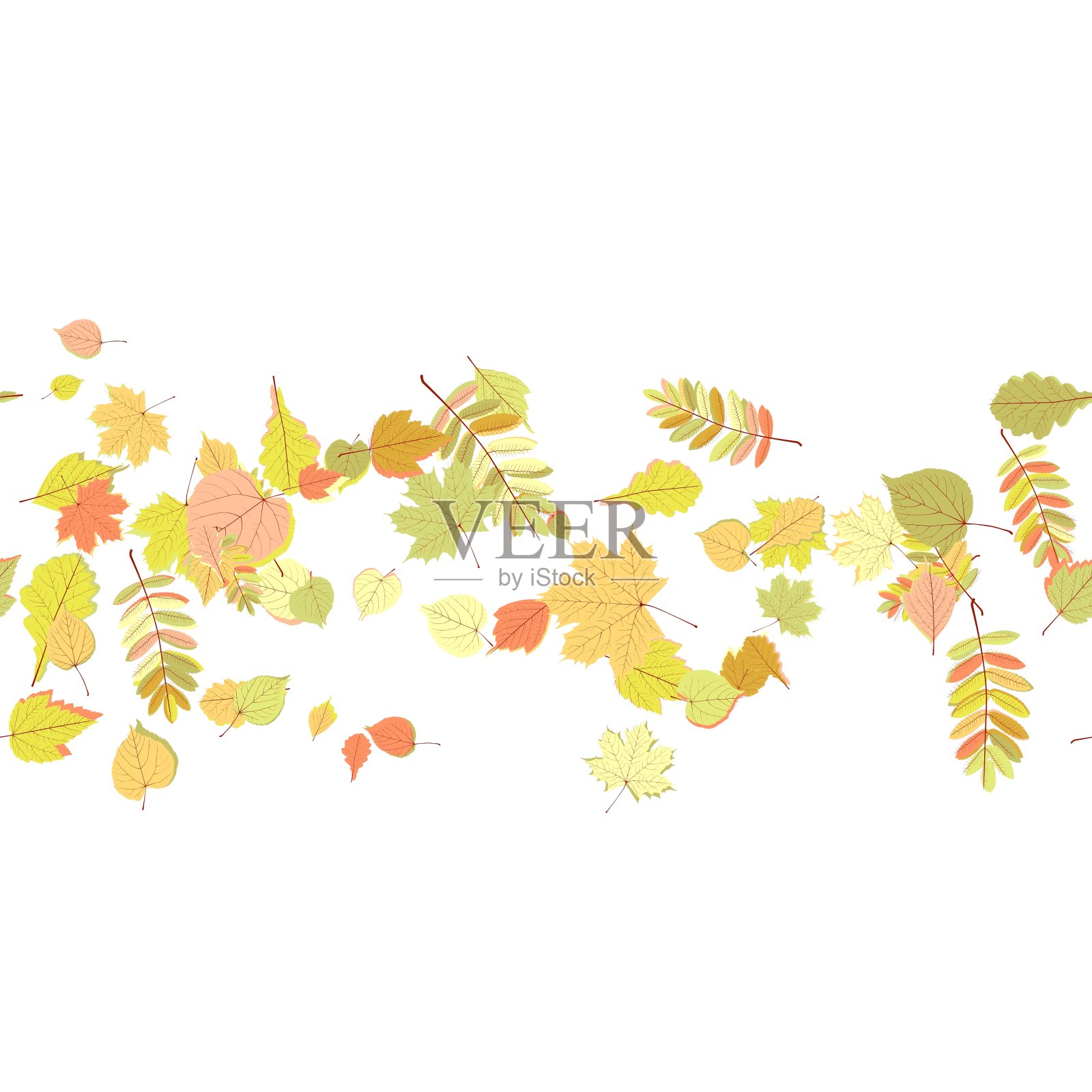 无缝秋叶图案设计元素图片