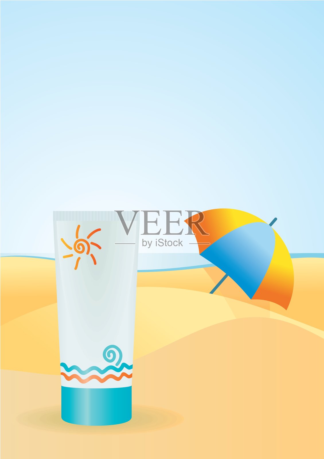 防晒霜插画图片素材