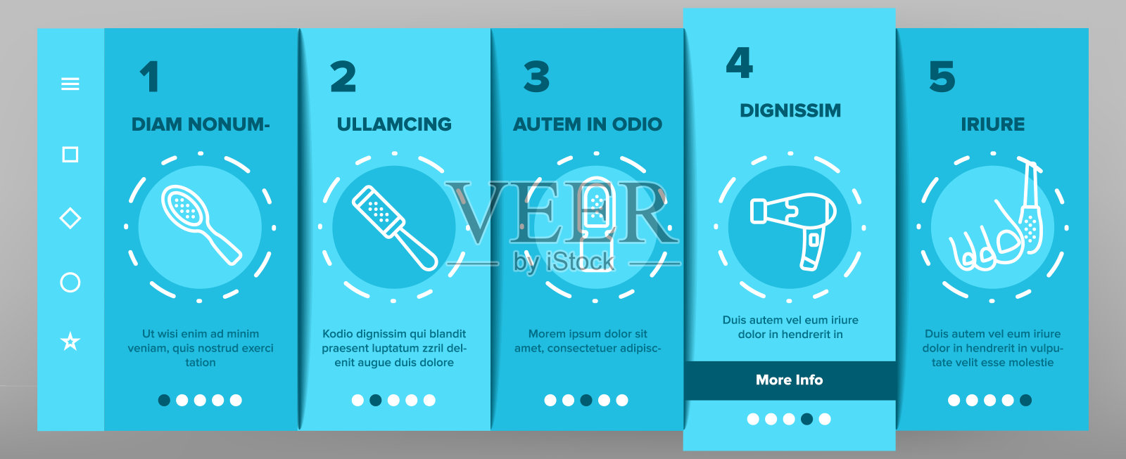 板上愈伤组织清除工具图标设置矢量插画图片素材