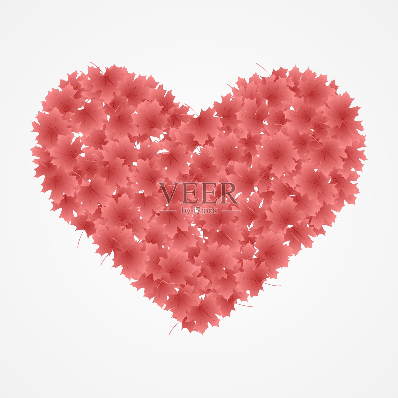 红心孤立在白色背景上插画图片素材