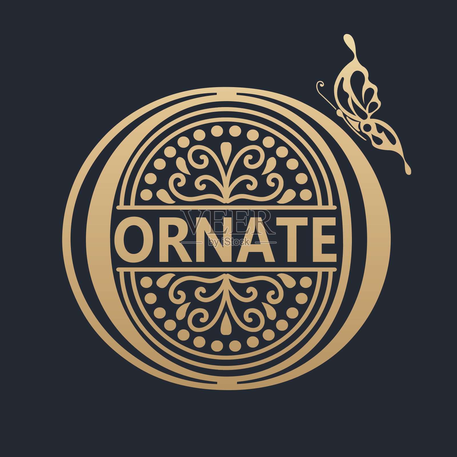 设计元素为书法金色标志插画图片素材