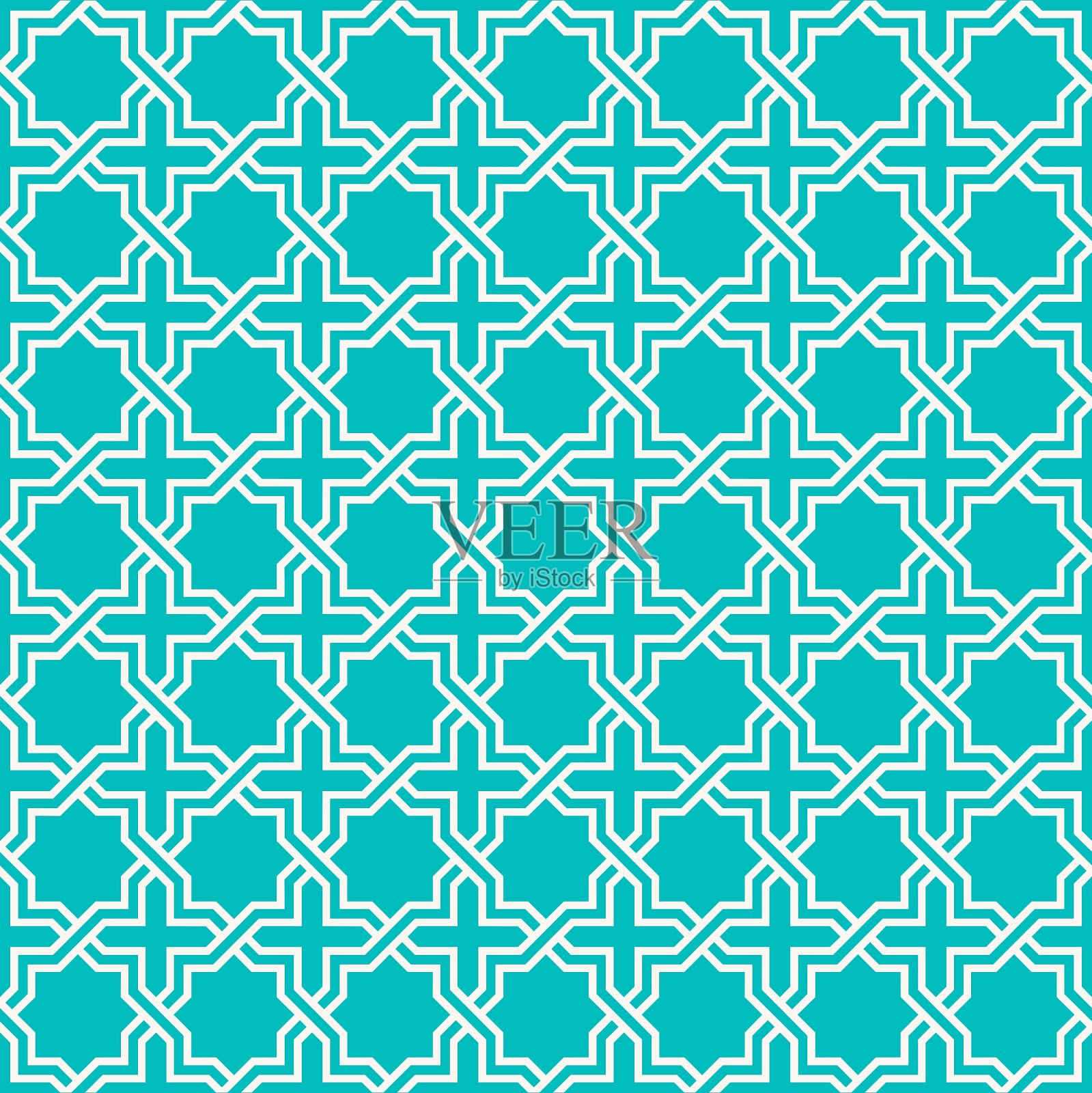 阿拉伯式伊斯兰几何图案无缝插画图片素材