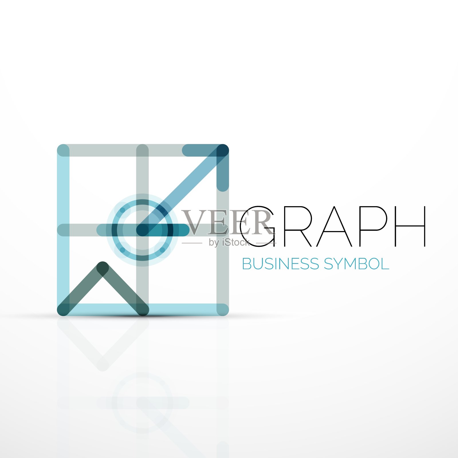 抽象的标志理念，线性图表或图形插画图片素材