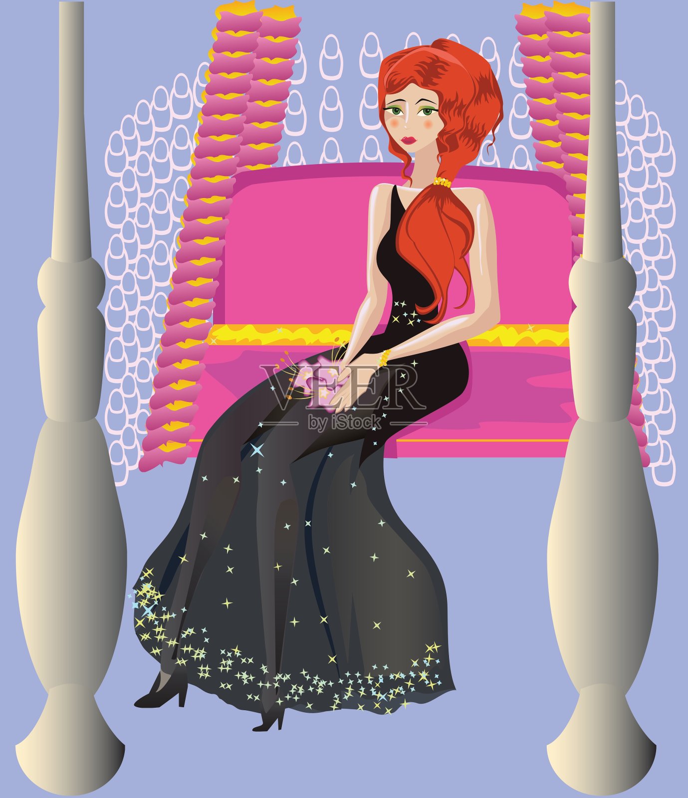 公主插画图片素材