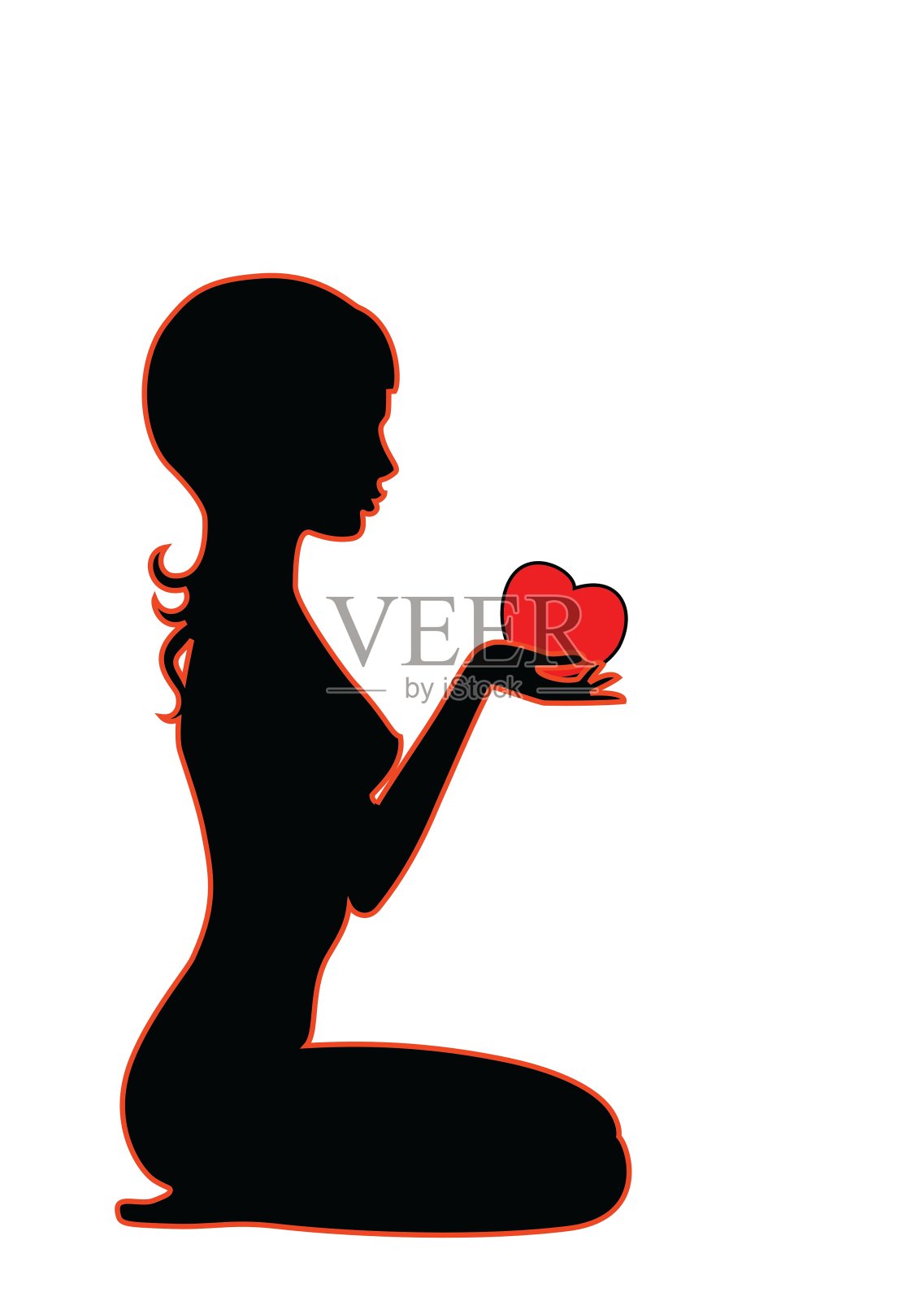 爱的轮廓插画图片素材