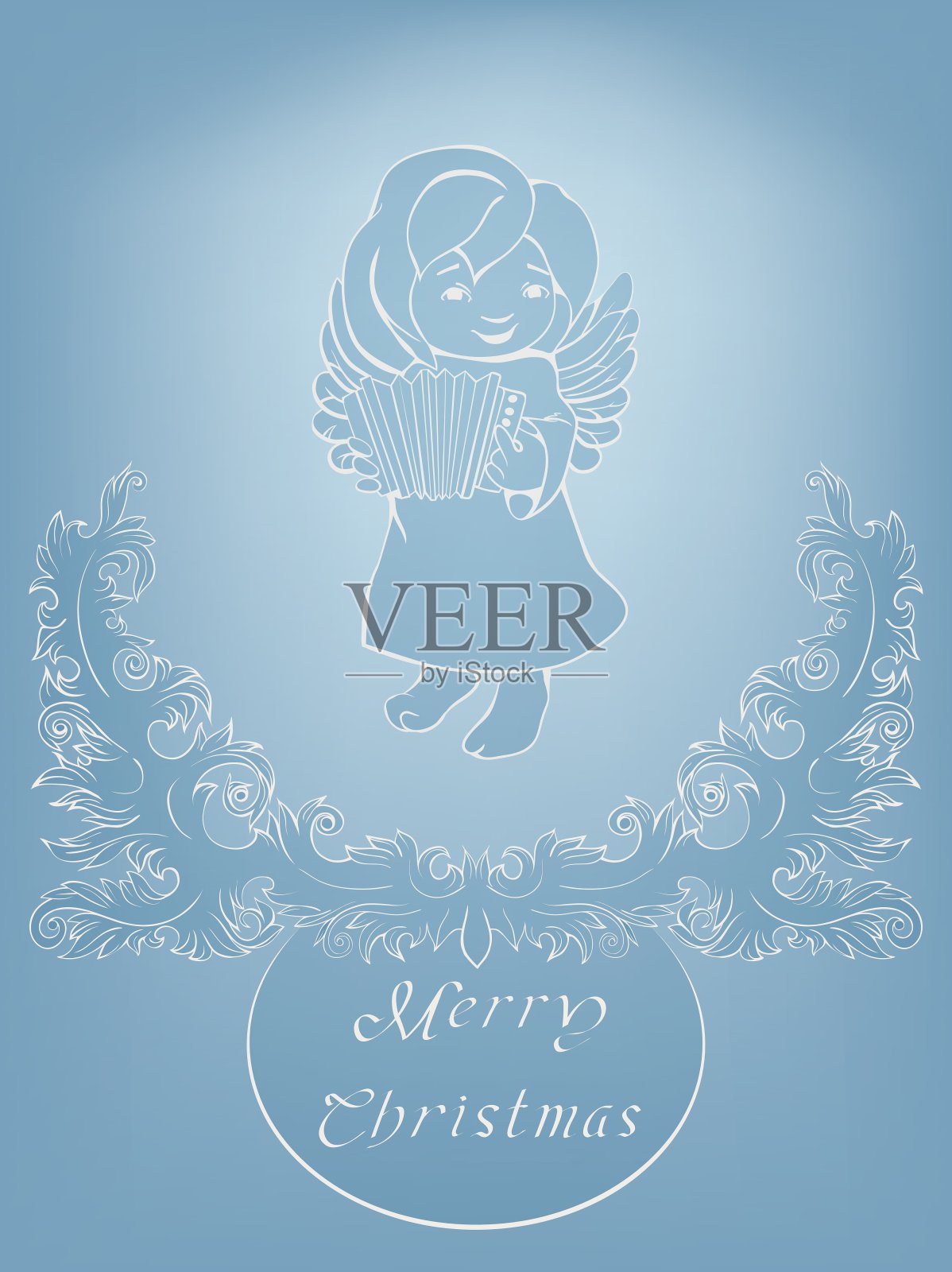 丰富华丽的圣诞背景与歌声插画图片素材