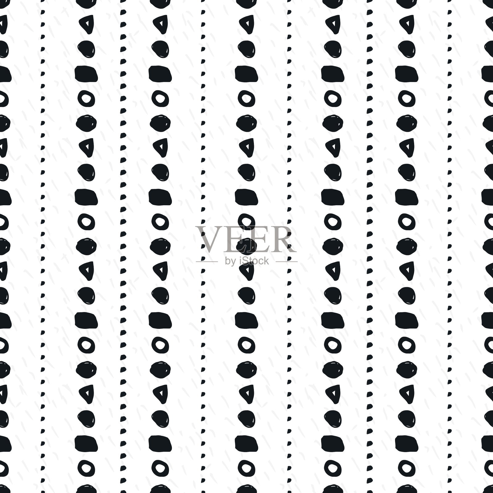 手绘几何无缝图案插画图片素材