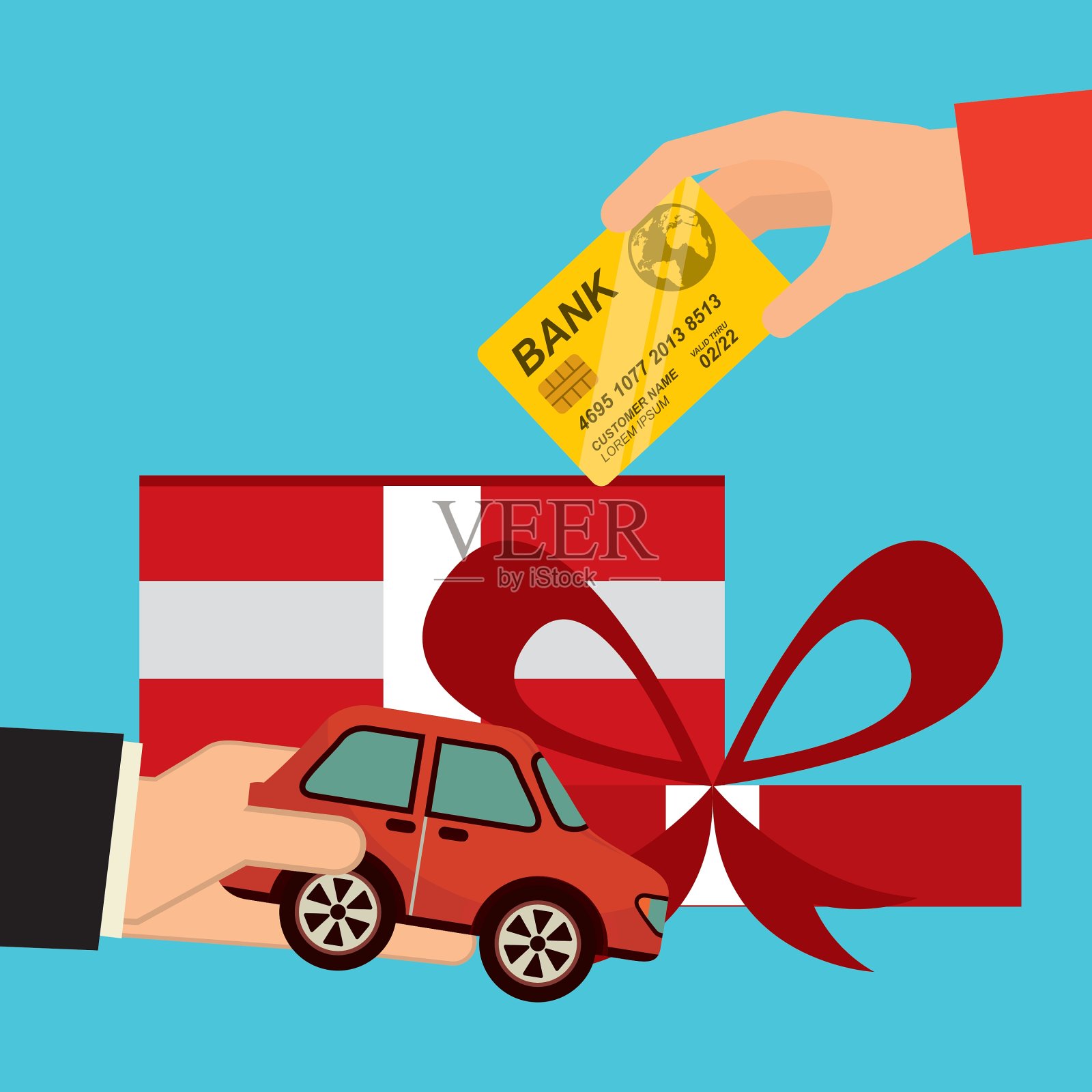 汽车销售设计插画图片素材