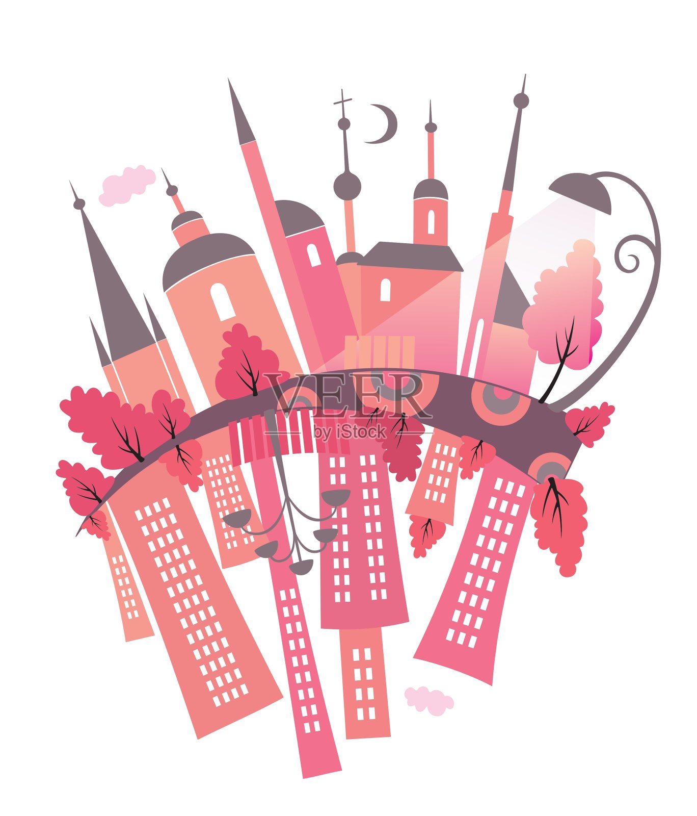 古代与现代城市设计元素图片