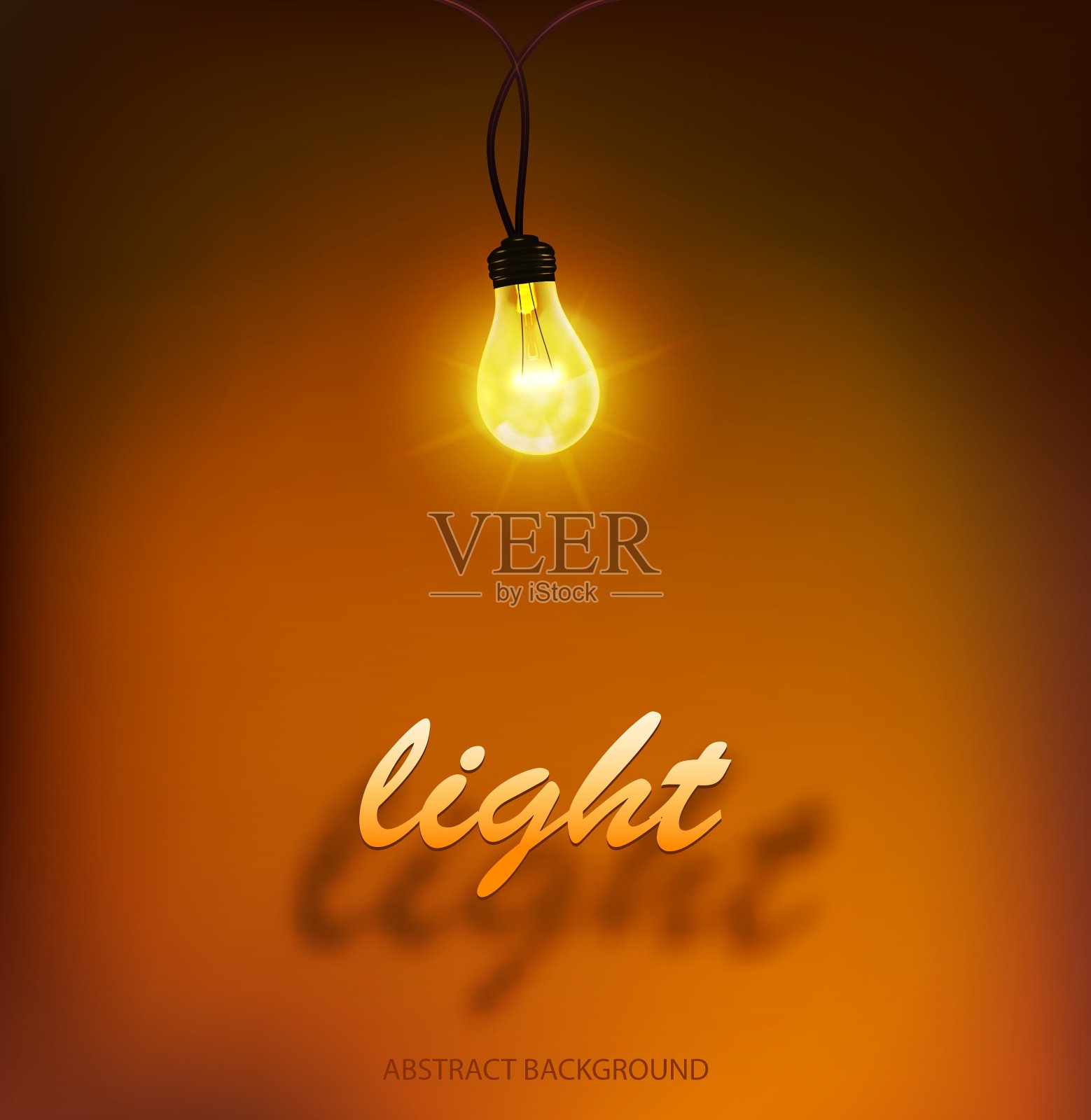 创意设计的自然灯花环插画图片素材