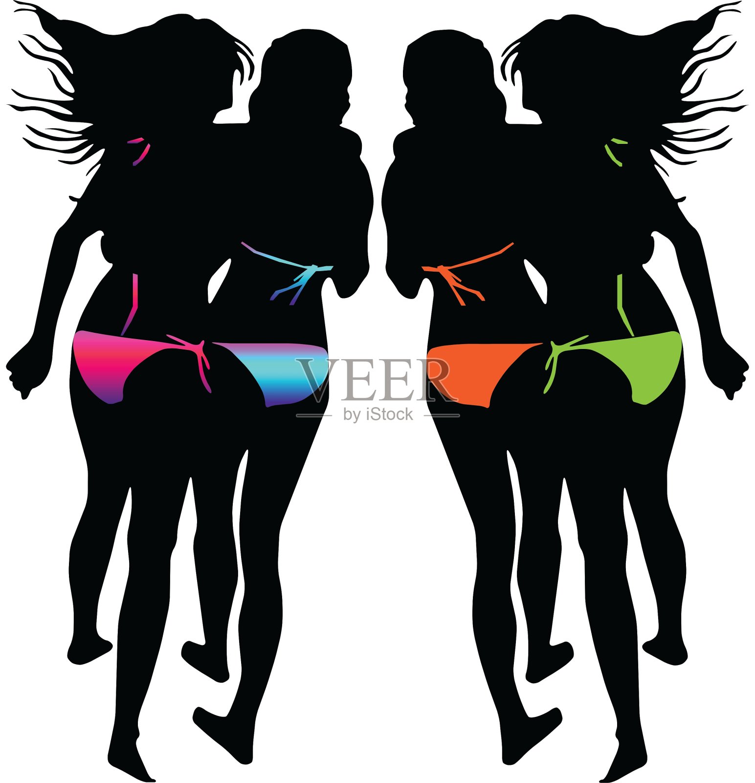 女孩在比基尼设计元素图片