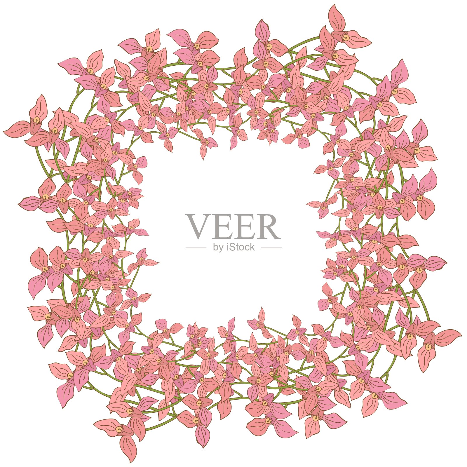 广场兰花框架设计元素图片