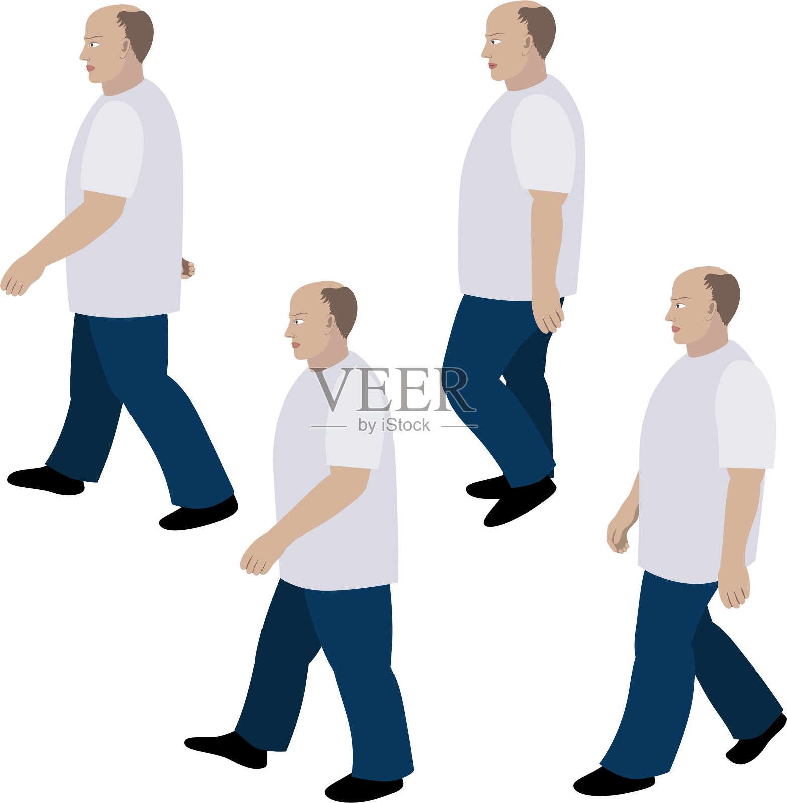 一个人走路的姿势设计元素图片