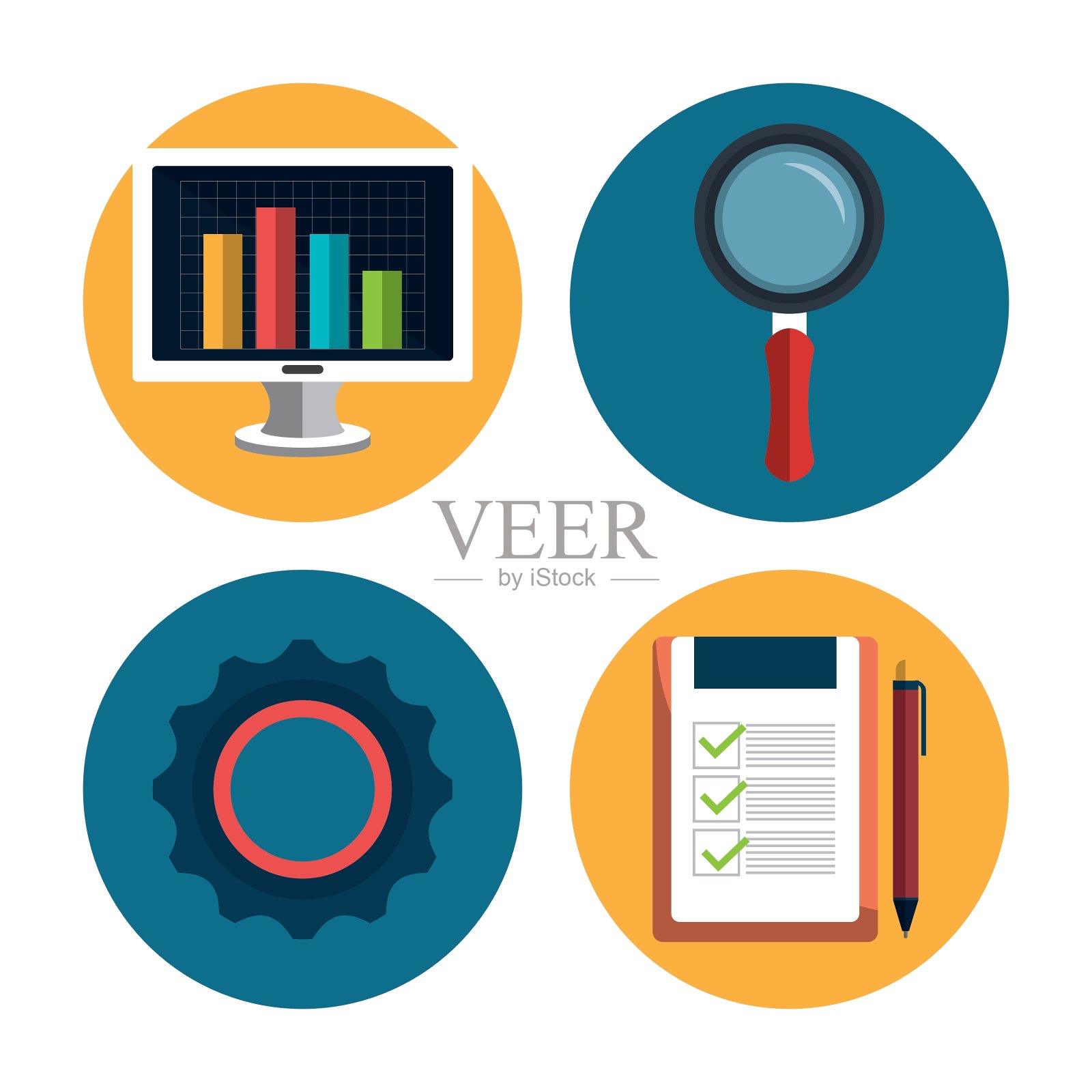 Analitycs搜索信息插画图片素材