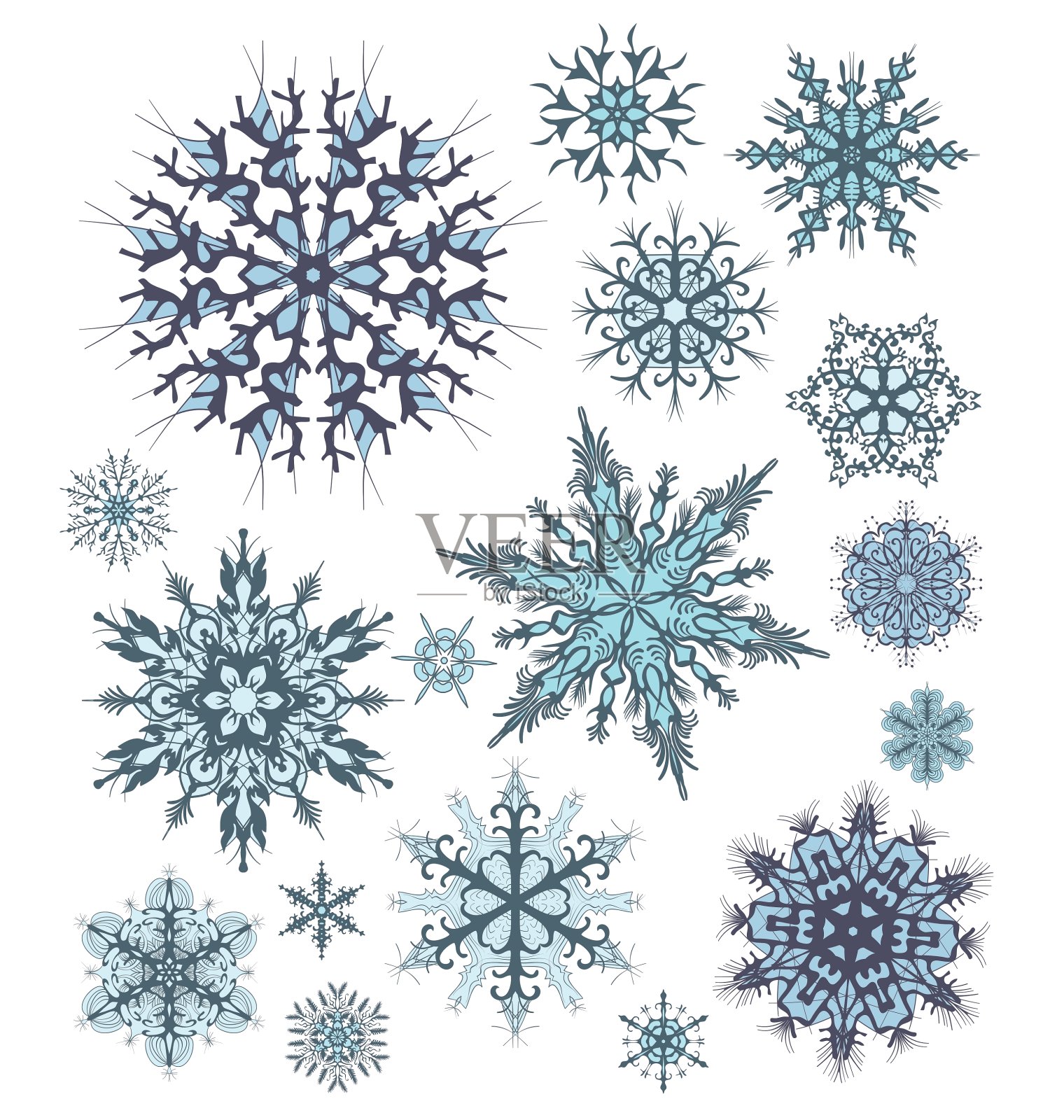 雪花设计集合设计元素图片