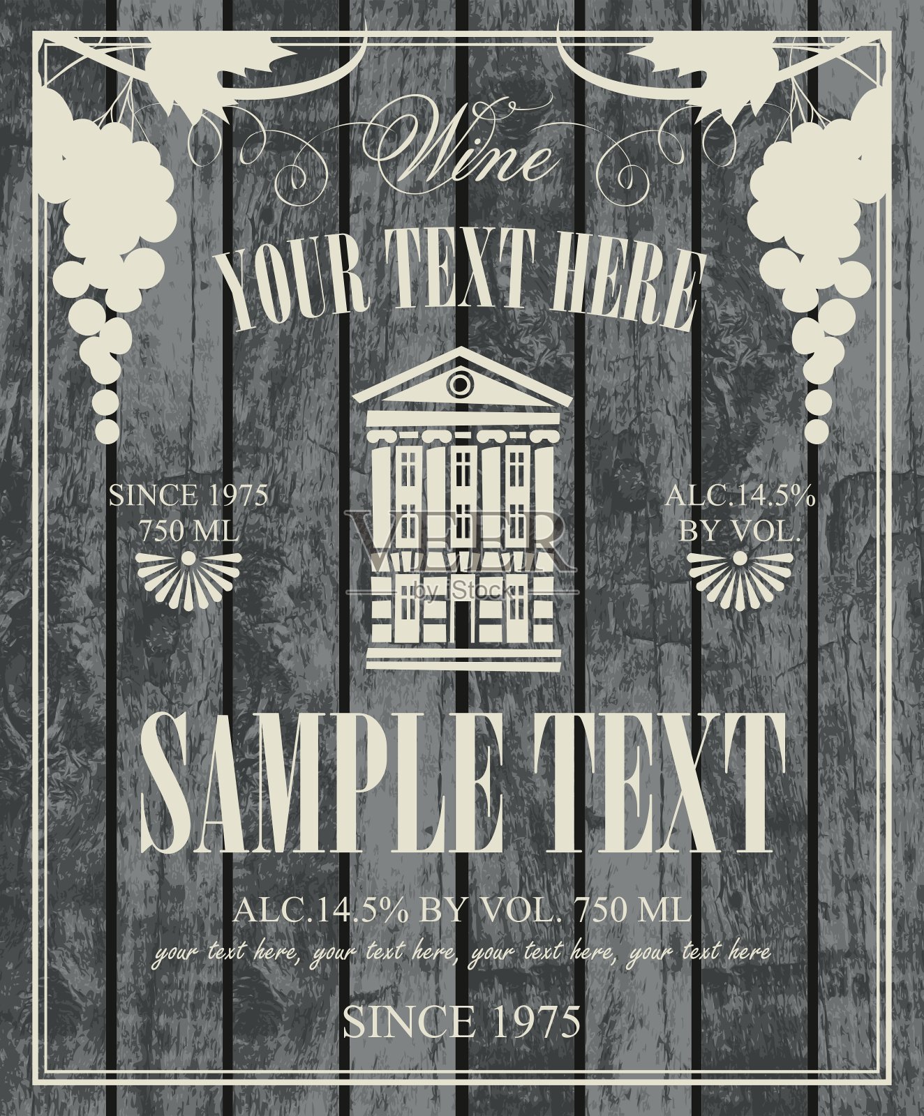 酒标上有一张复古家居的照片插画图片素材