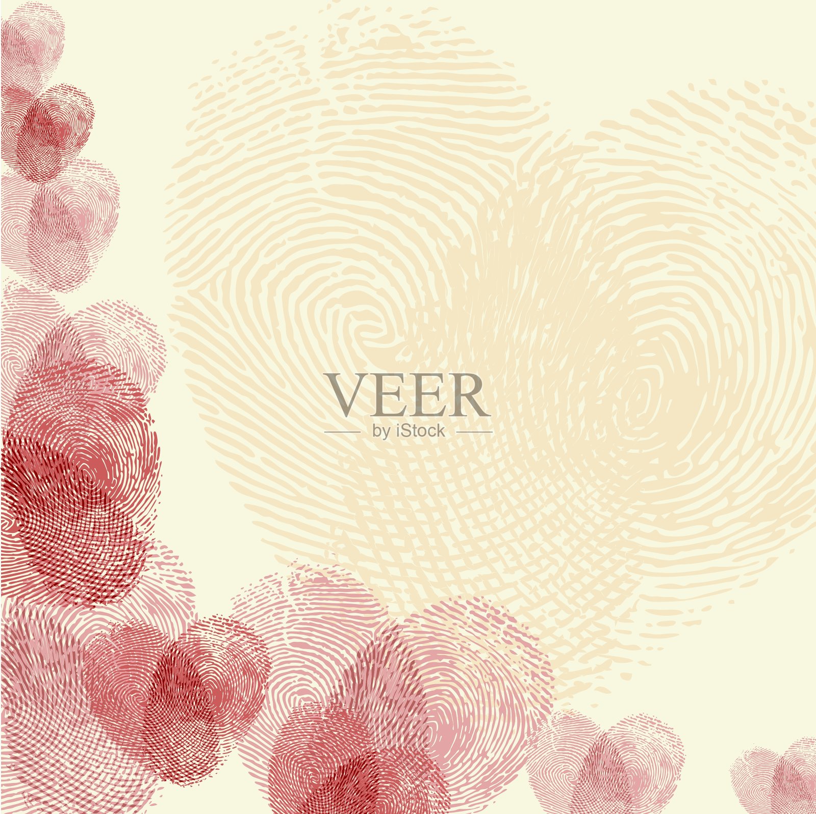 指纹的心插画图片素材