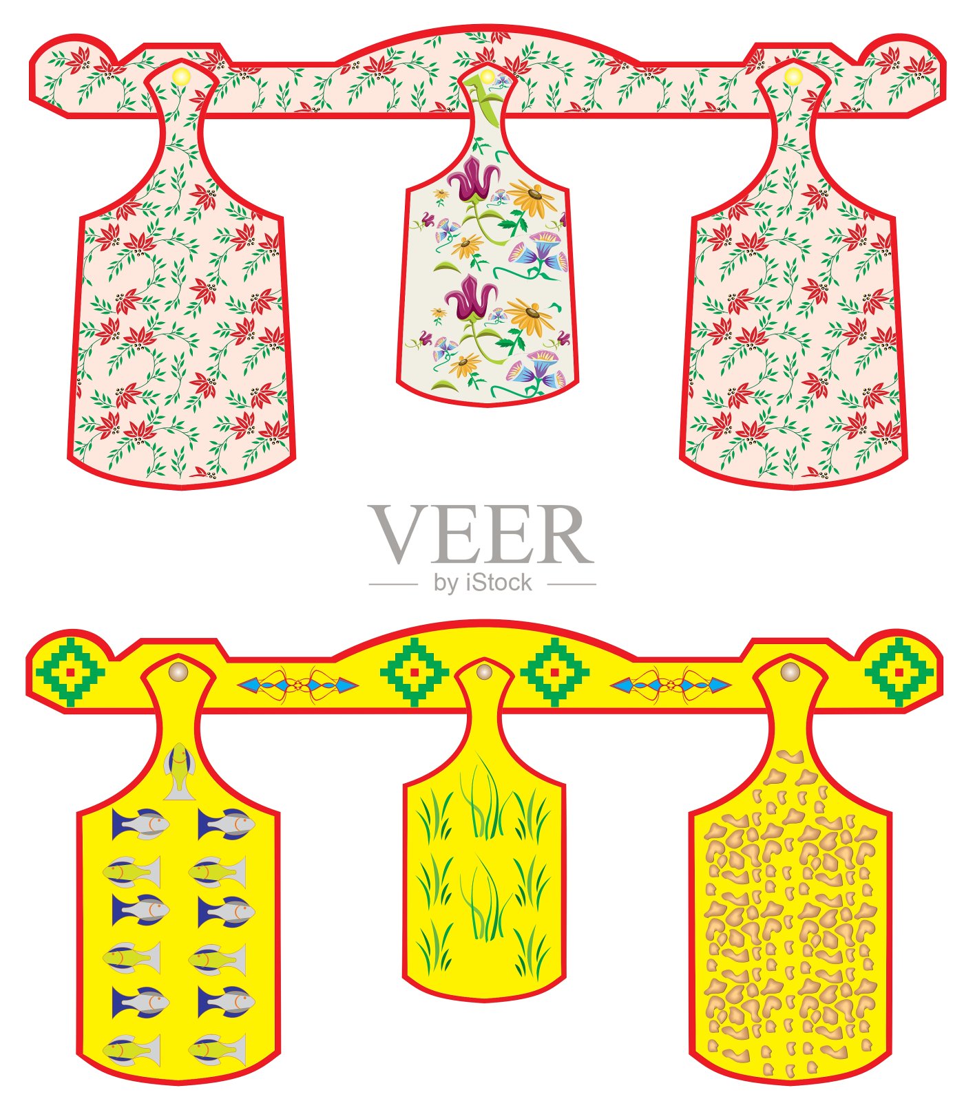 一套砧板插画图片素材