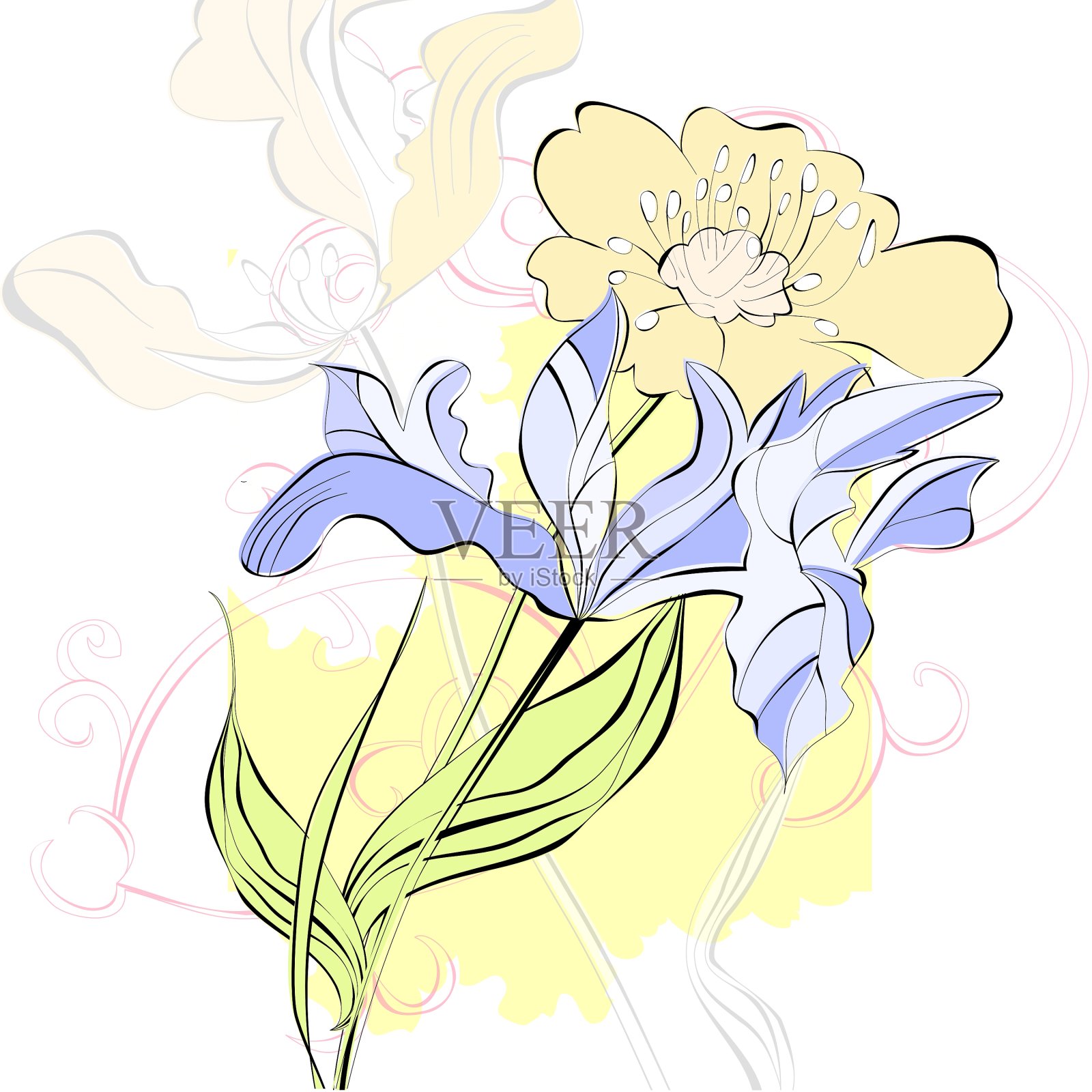 花的背景插画图片素材