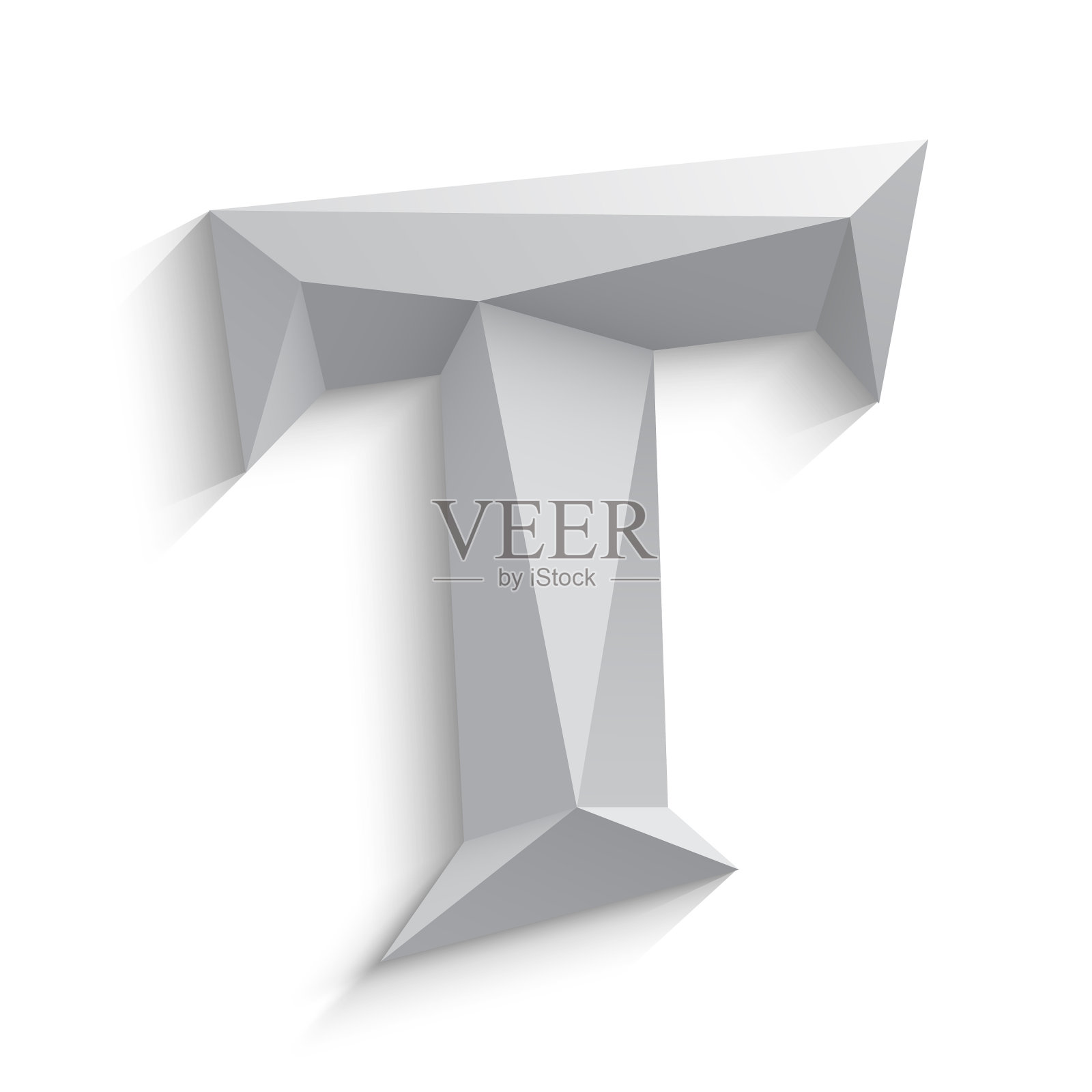 3d字母T在白色设计元素图片