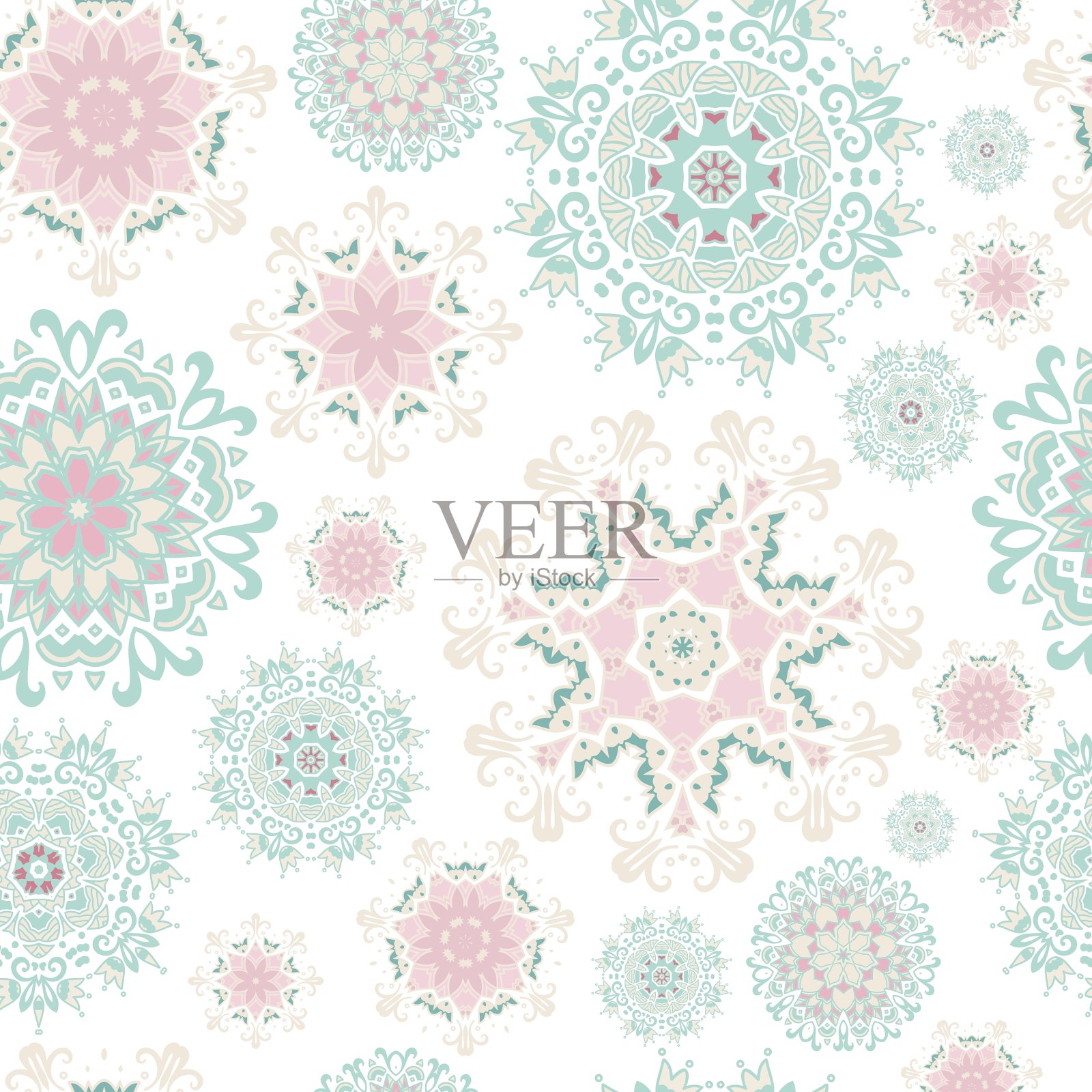 无缝的曼荼罗的背景插画图片素材