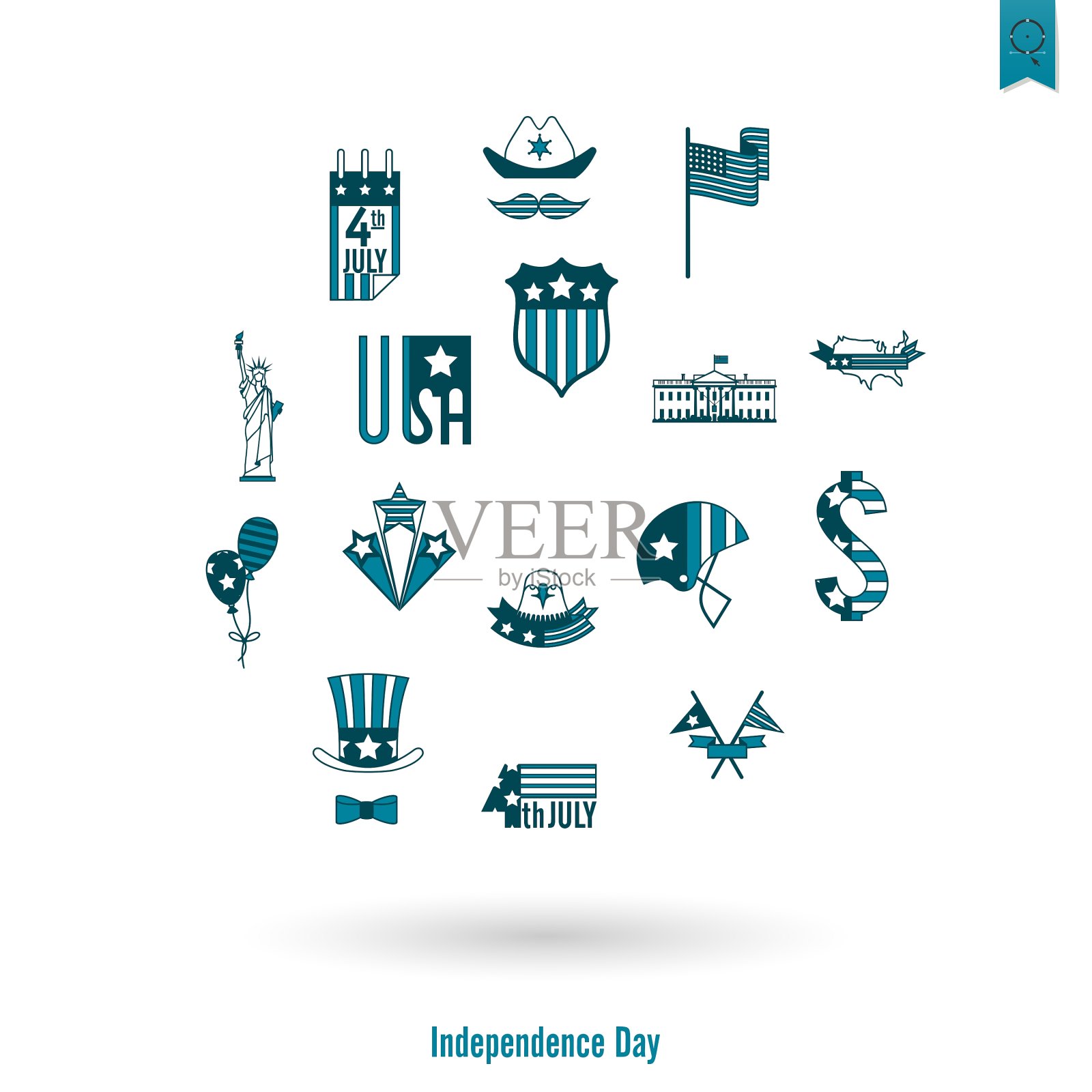 美国独立日插画图片素材