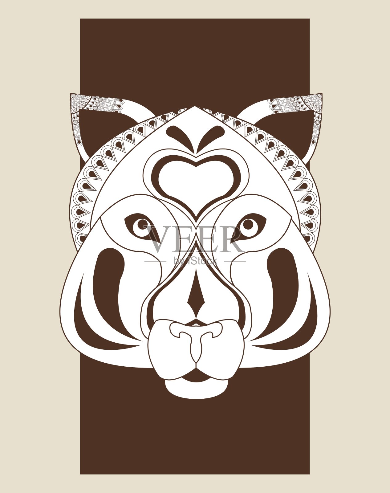 老虎图标动物和装饰性的捕食者设计插画图片素材