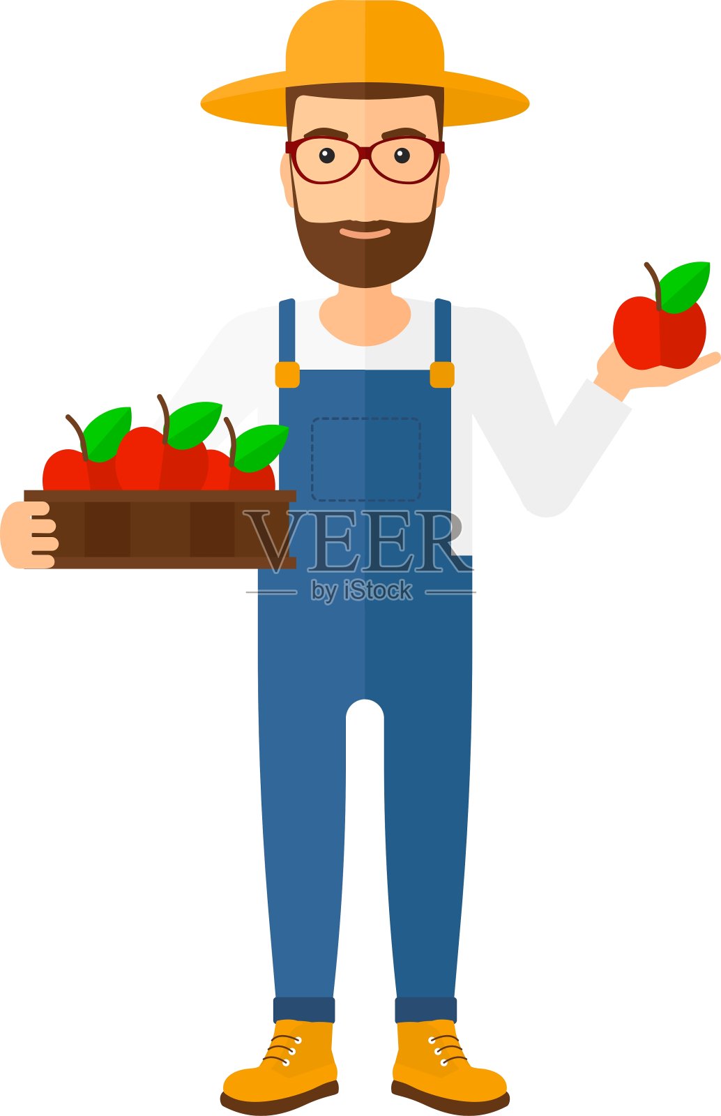 农民收集苹果设计元素图片