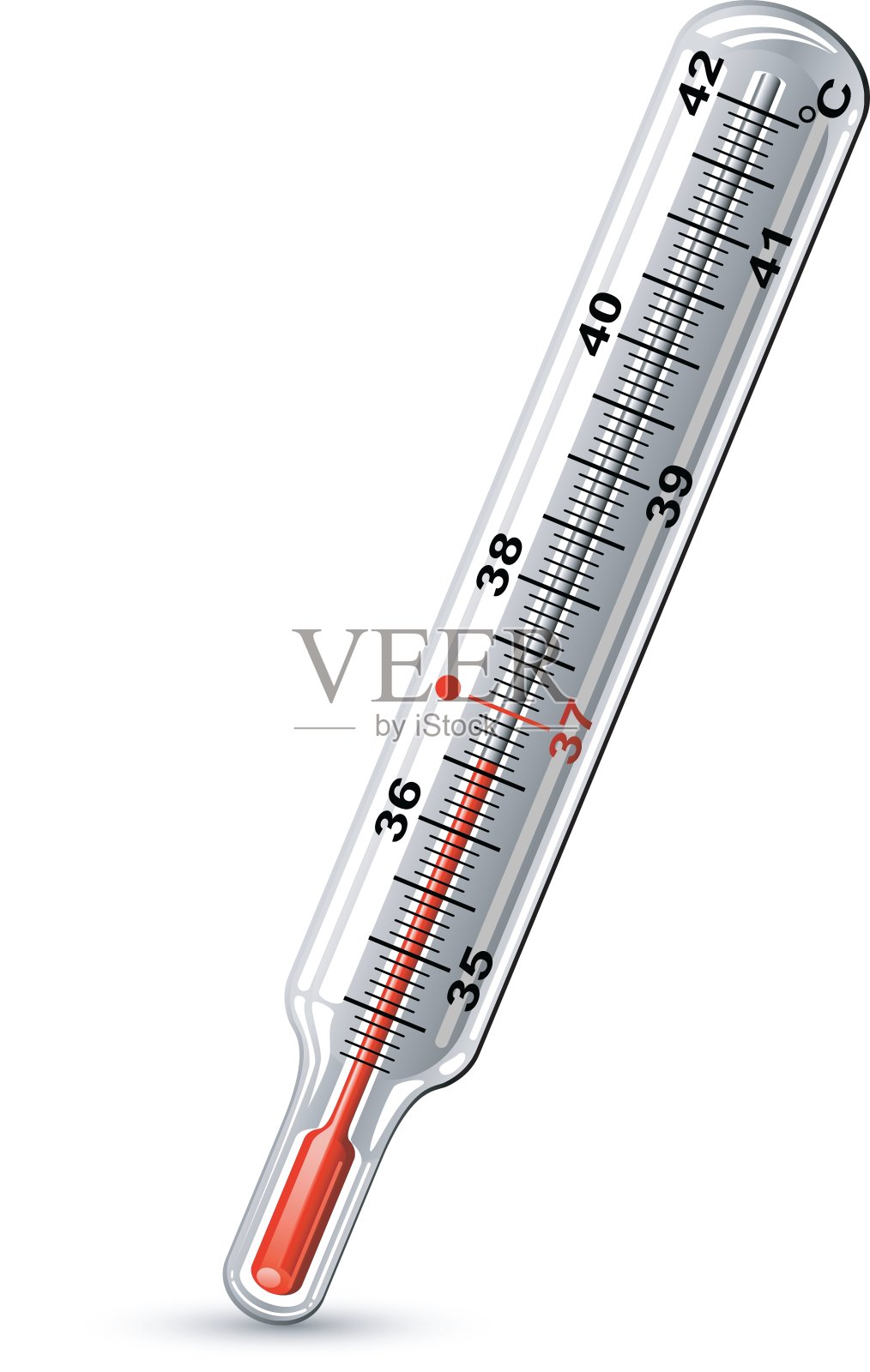 白色背景温度计特写镜头设计元素图片