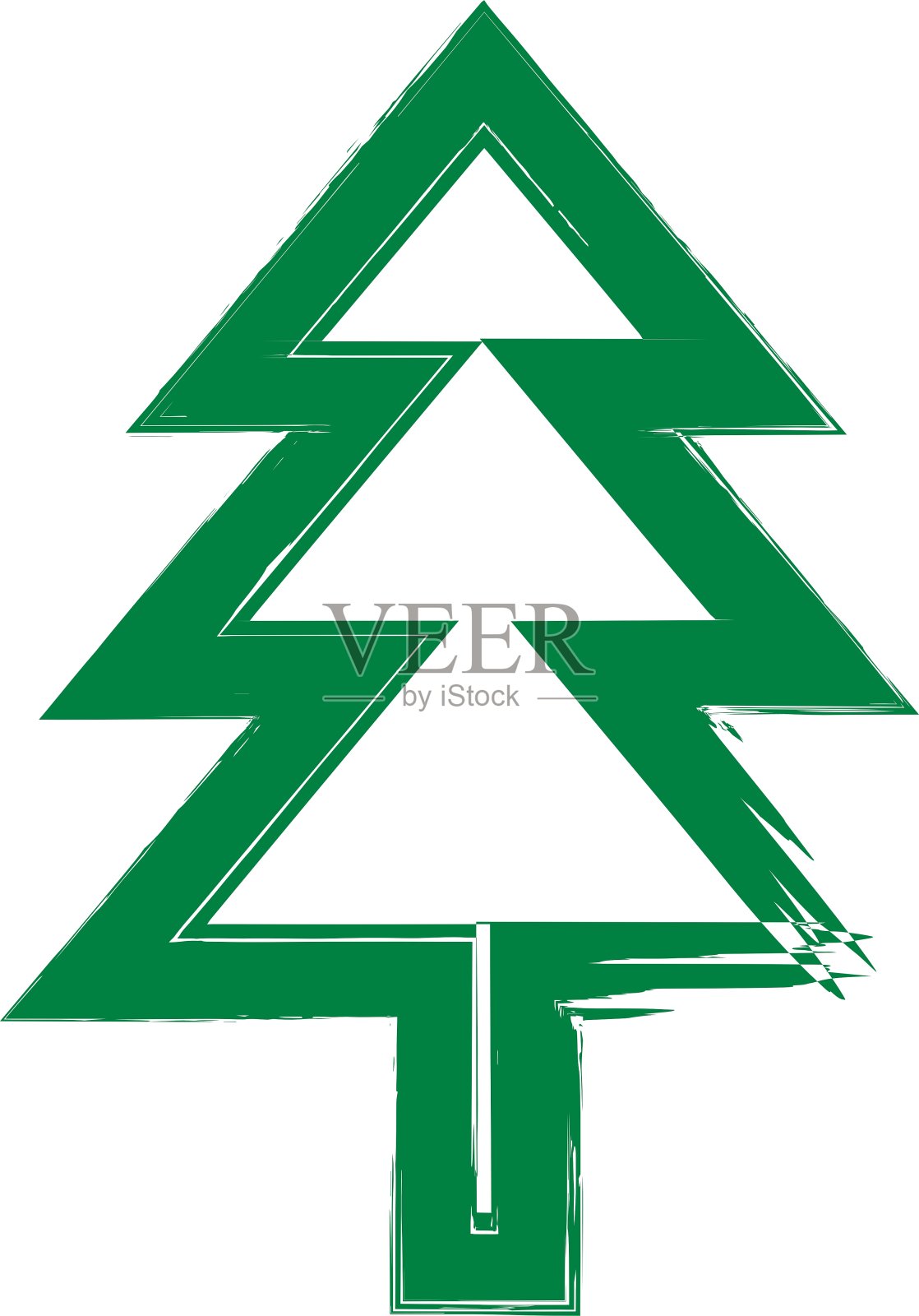 圣诞树垃圾剪影插画图片素材