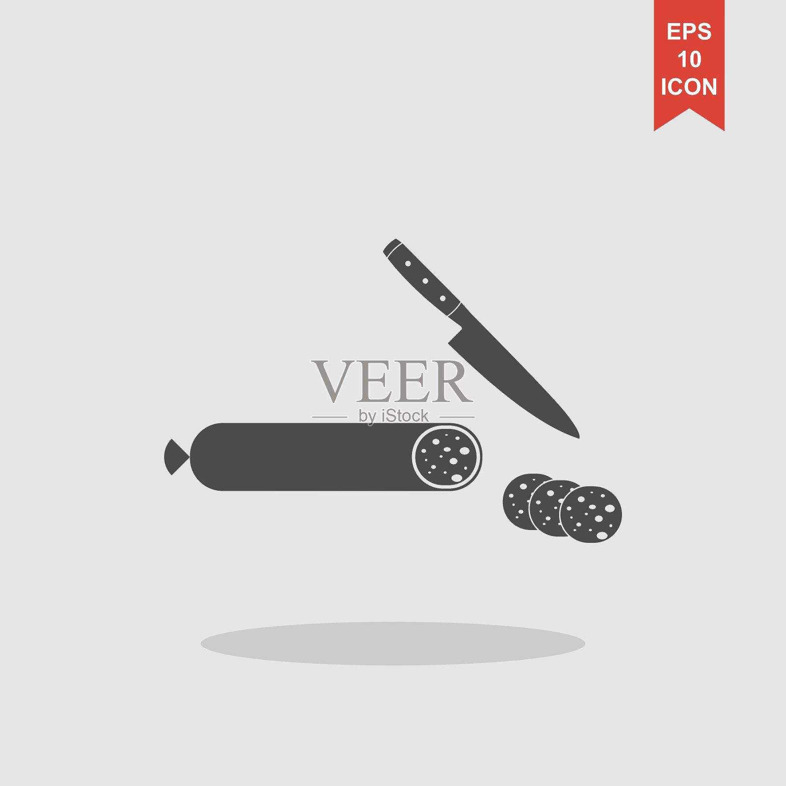 带刀的意大利腊肠插画图片素材