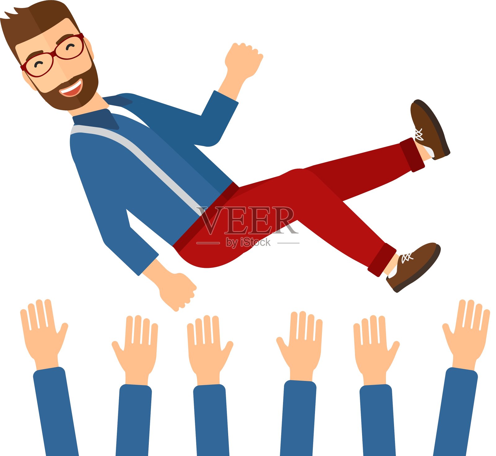 庆祝活动中成功的商人插画图片素材