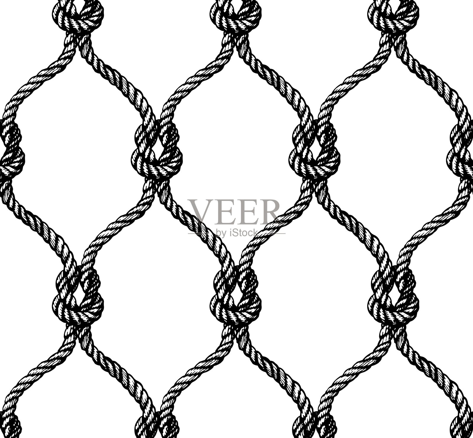 绳索无缝捆绑渔网图案插画图片素材
