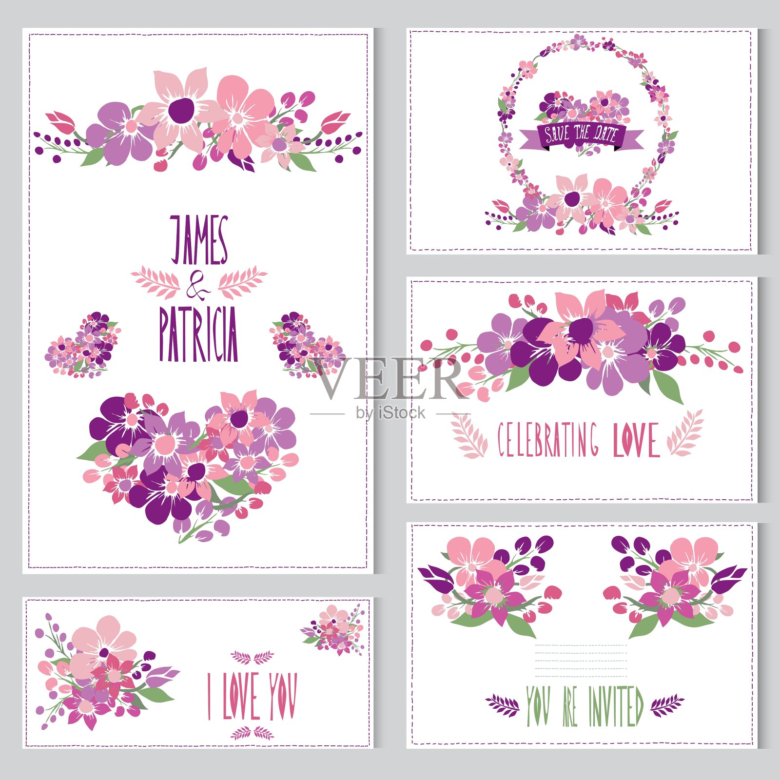 花牌组设计模板素材