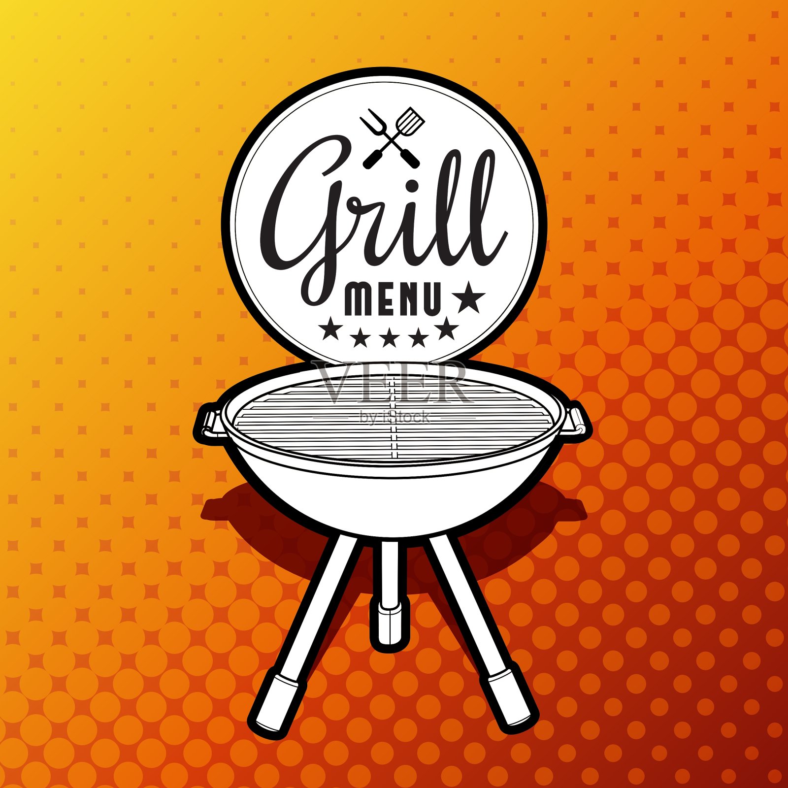 烧烤架插画图片素材