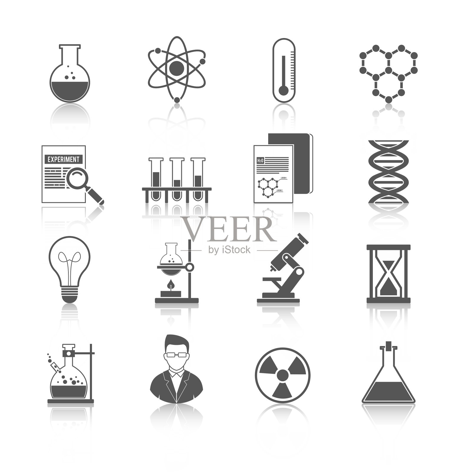 化学图标黑图标素材