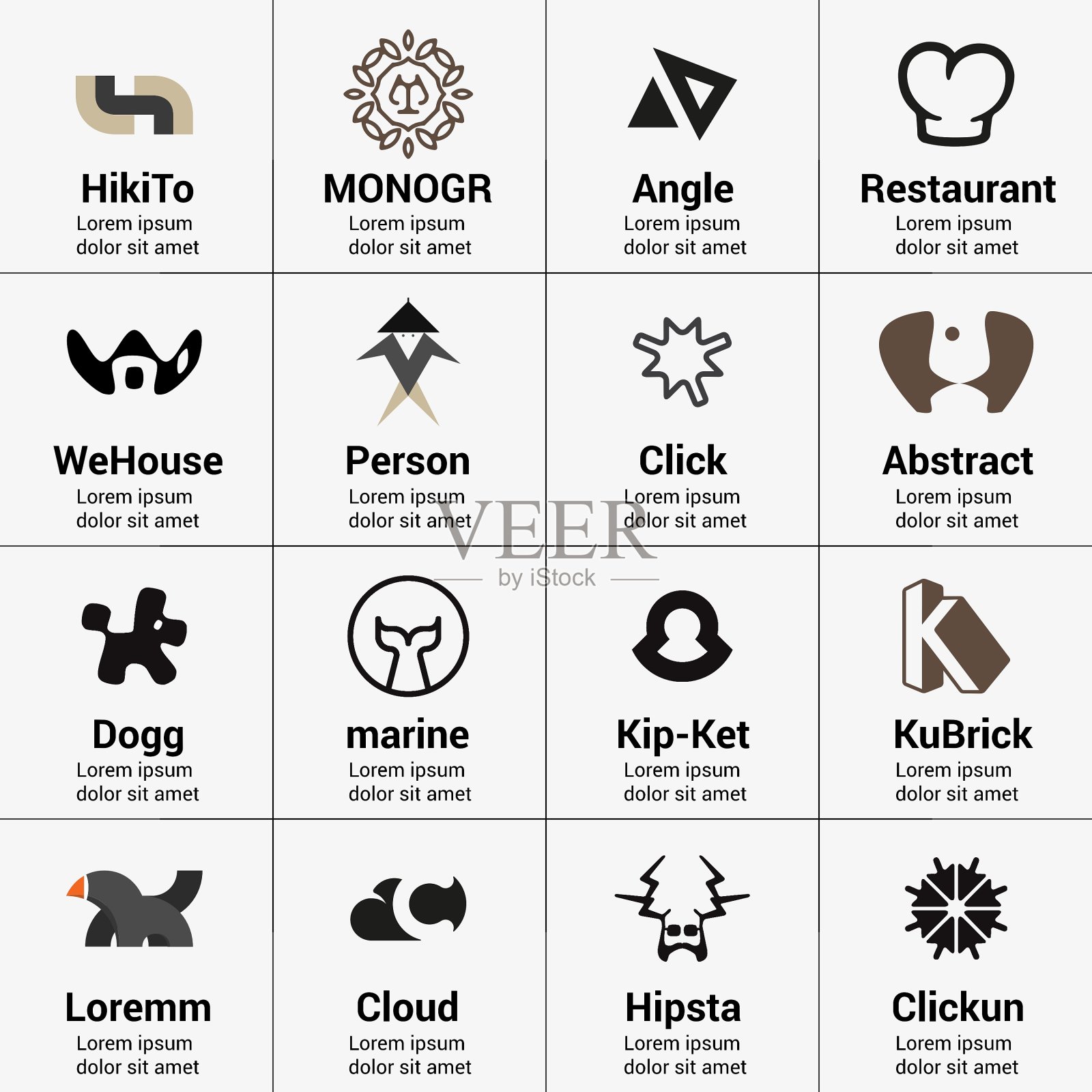 一套标志设计在现代风格插画图片素材