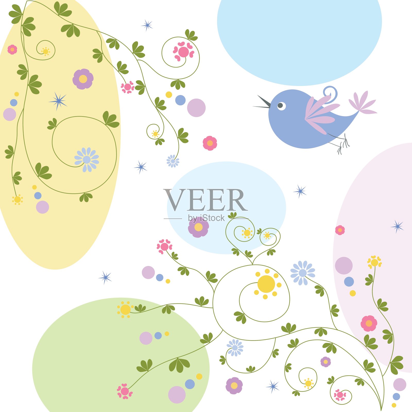 花的背景插画图片素材