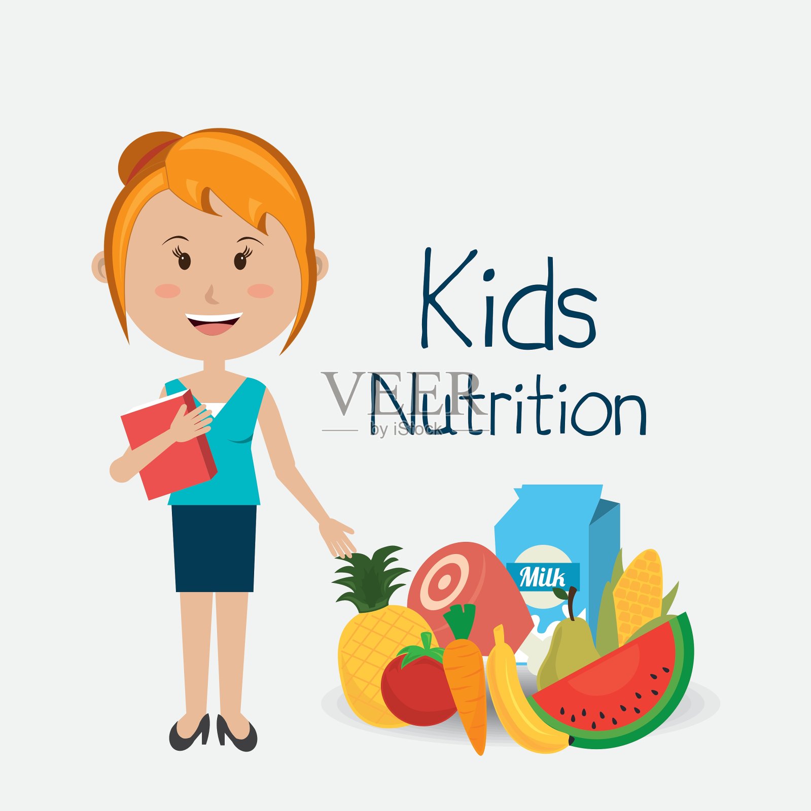 孩子们食物设计插画图片素材