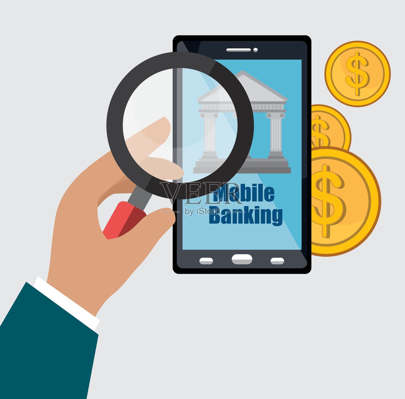 移动银行设计插画图片素材