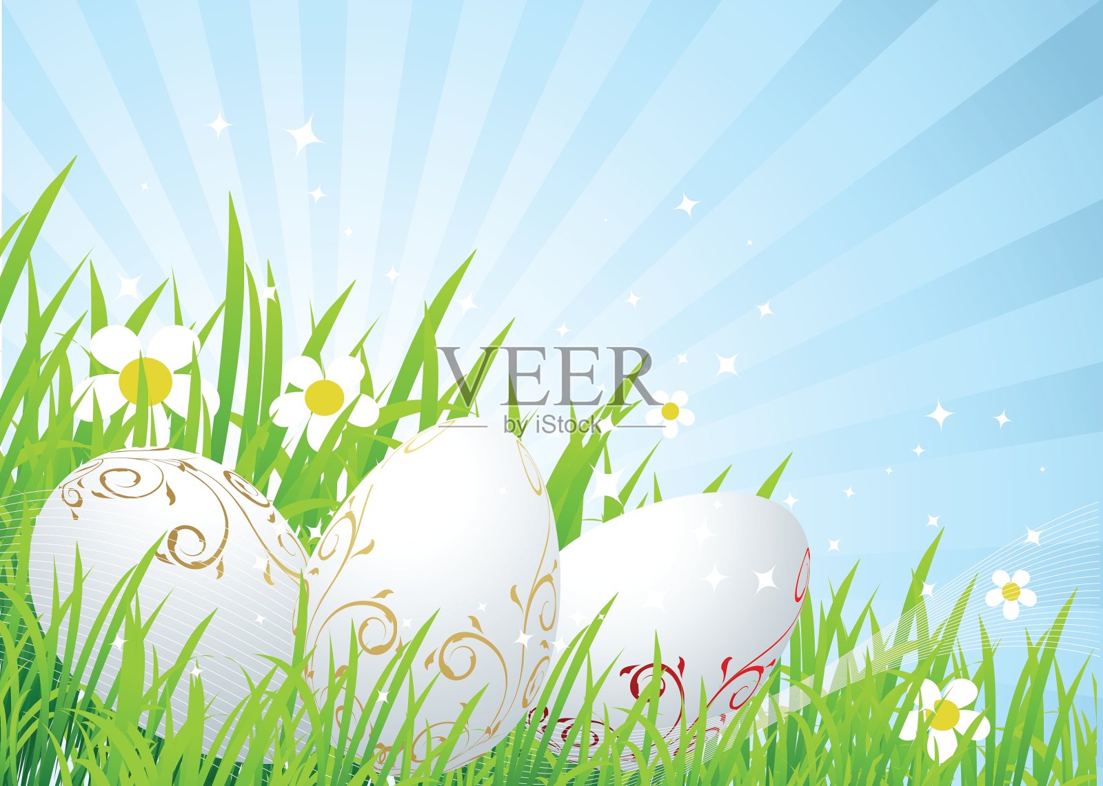 春天场复活节插画图片素材