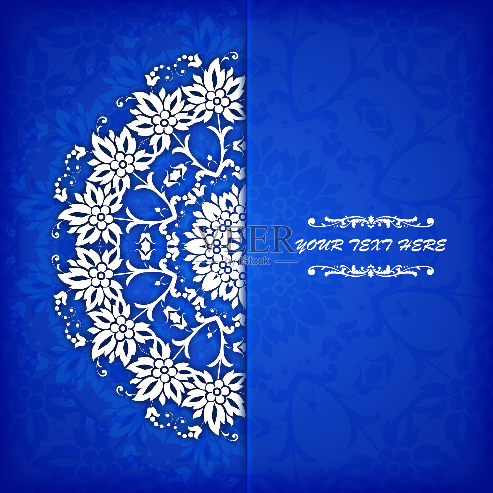 抽象的圆形花装饰花边插画图片素材