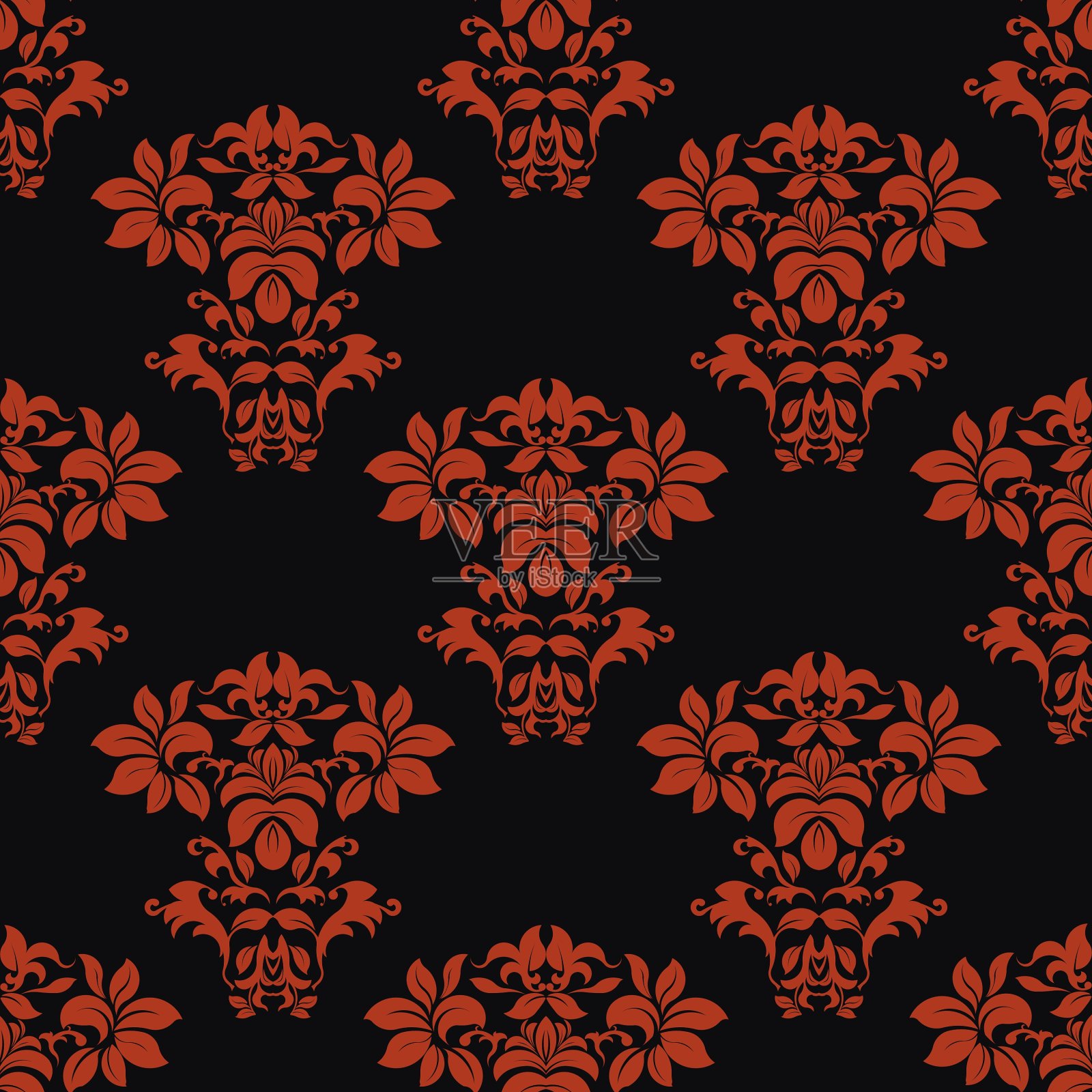 花卉无缝模式插画图片素材